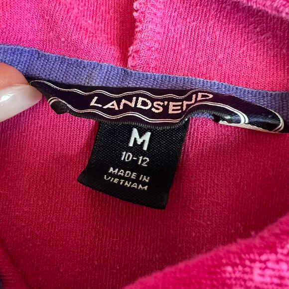 Lands' End Pink Terry Swim Cover-Up M 10-12 - Picture 8 of 10